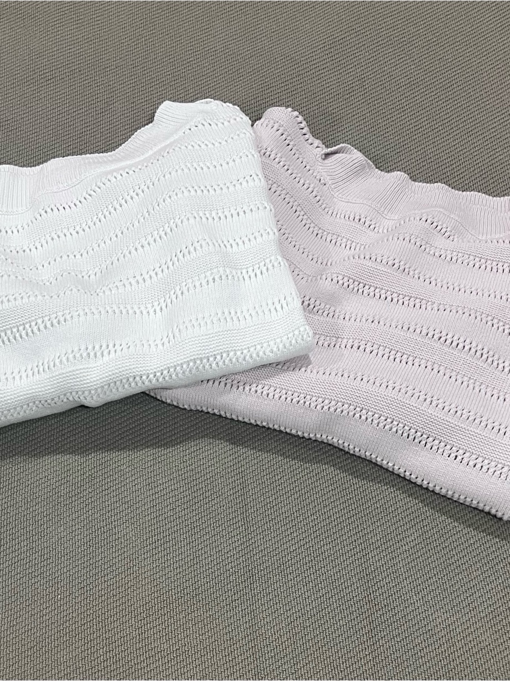 JOE FRESH Open Knit Boat Neck Sweaters 2Pc. White & Pink 1X